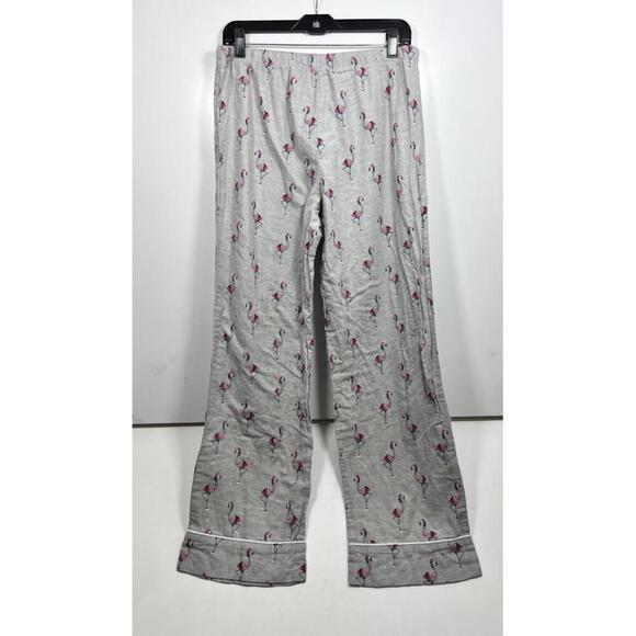 Love By Gap Gray Christmas Flamingo Pajamas Women Size Medium Cotton Winter - Picture 6 of 9